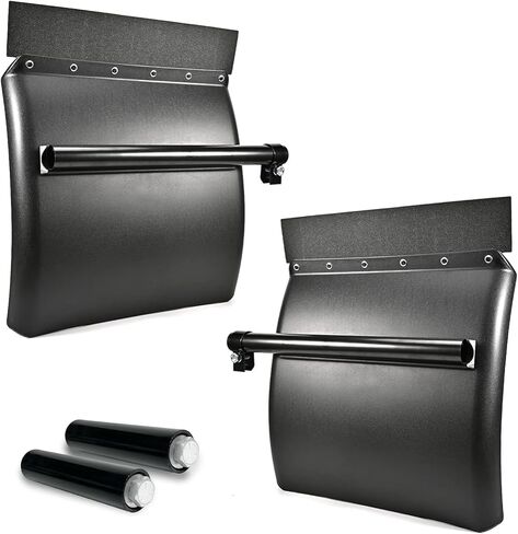 24in × 24in Black Poly Quarter Fenders for Semi Trucks Left and Right Side Pair Mud Flap Hanger Kit with Tube Mounting Bracket and Hardwares in Saudi Arabia