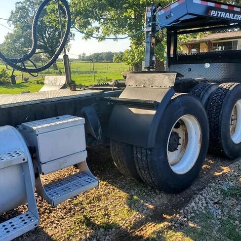 24in × 24in Black Poly Quarter Fenders for Semi Trucks Left and Right Side Pair Mud Flap Hanger Kit with Tube Mounting Bracket and Hardwares in Saudi Arabia
