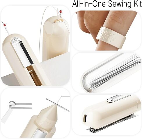 Magnetic Needle Case(Set of 2)–Portable Sewing Kit with Magnetic Needle Holder,Threader,Seam Ripper,Sewing Needles&Thimble|Compact Lipstick-Sized Design Sewing Notions in Saudi Arabia