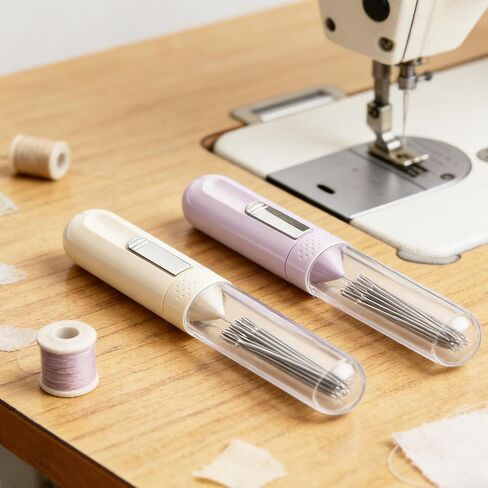 Magnetic Needle Case(Set of 2)–Portable Sewing Kit with Magnetic Needle Holder,Threader,Seam Ripper,Sewing Needles&Thimble|Compact Lipstick-Sized Design Sewing Notions in Saudi Arabia