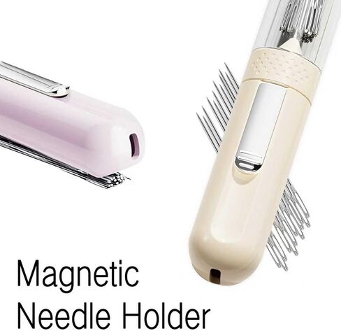 Magnetic Needle Case(Set of 2)–Portable Sewing Kit with Magnetic Needle Holder,Threader,Seam Ripper,Sewing Needles&Thimble|Compact Lipstick-Sized Design Sewing Notions in Saudi Arabia