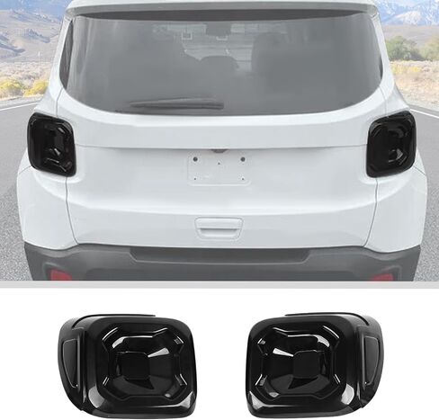 JWWY الذيل الضوء الخلفي الضوء الخلفي غطاء مقبلات مناسب لـ 2019-2025 + Jeep Renegade الملحقات الخارجية أسود (أسود مدخن) in Kuwait