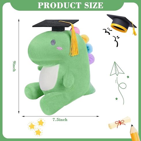 Graduation Dinosaur Stuffed Animal, 2026 Graduation Plush Stuffed Gifts 9 Inch Graduation Plush College Kindergarten Kids Preschool Graduation Gifts in Saudi Arabia