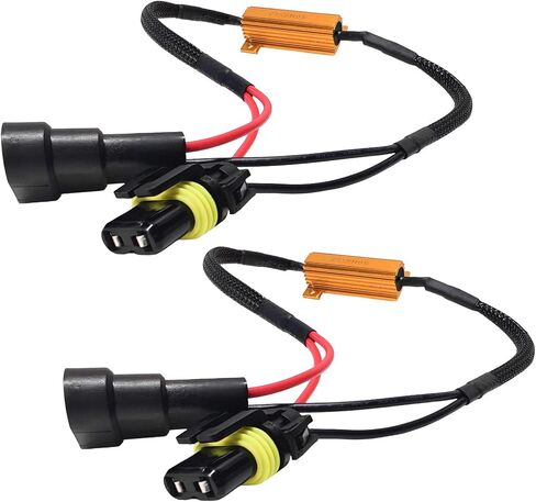 2 PCS H7 Car LED Resistor Kit, 50W 6Ohm Load Resistors Headlight Anti Flicker Error Decoder, Waterproof Car Headlight Resistor Warning Error Canceller to Fix Hyper Flash in Saudi Arabia