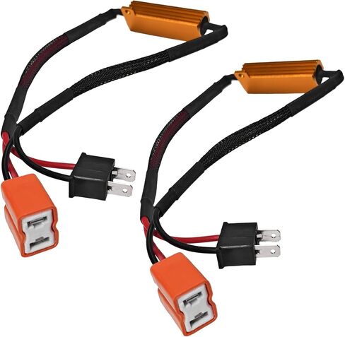 2 PCS H7 Car LED Resistor Kit, 50W 6Ohm Load Resistors Headlight Anti Flicker Error Decoder, Waterproof Car Headlight Resistor Warning Error Canceller to Fix Hyper Flash in Saudi Arabia