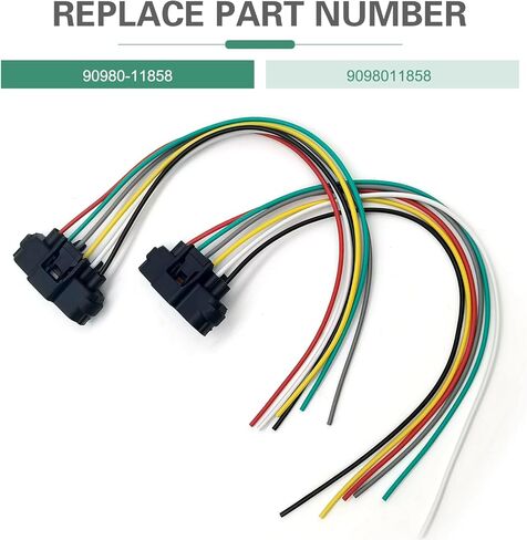 2 PCS Throttle Body Pigtail Connector, TPS Throttle Position Sensor Repair Connector, 6-Way 6-Pin TPS Wiring Harnesses Adapter, OE #90980-11858, for Cars (Black) in Saudi Arabia