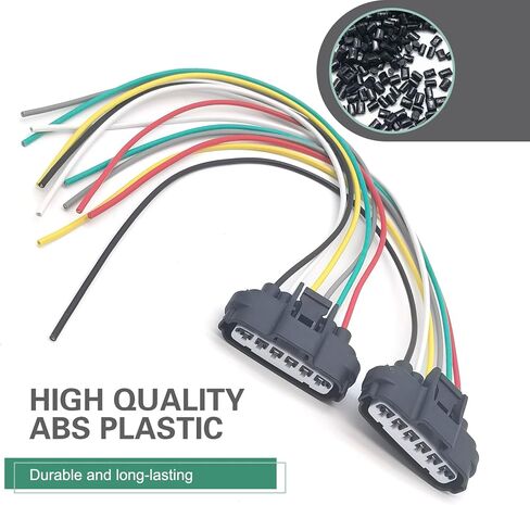 2 PCS Throttle Body Pigtail Connector, TPS Throttle Position Sensor Repair Connector, 6-Way 6-Pin TPS Wiring Harnesses Adapter, OE #90980-11858, for Cars (Black) in Saudi Arabia