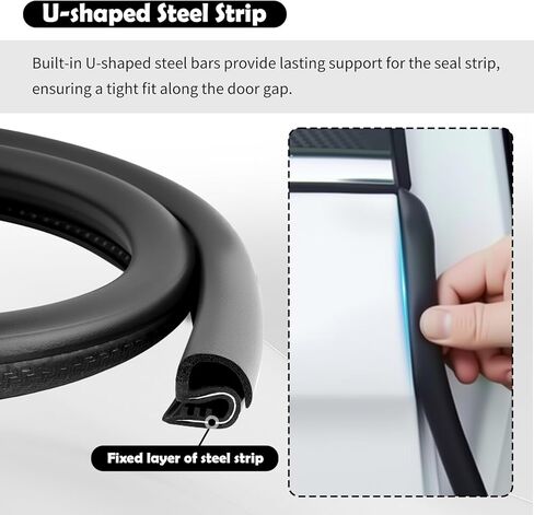 2PCS 2.62FT B Pillar Sealing Strip,Noise Reduction Rubber Car Door Seal Strip B Pillar with U-Shaped Metal Clip,Push-in Car Door Weather Stripping for Most Sedans,SUVs in Saudi Arabia