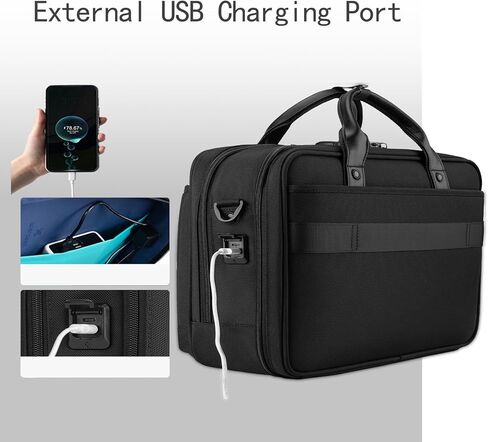 DUSLANG Laptop Bag 15.6 Inch, Business Briefcase for Men Women, Black | Water Resistant in Saudi Arabia