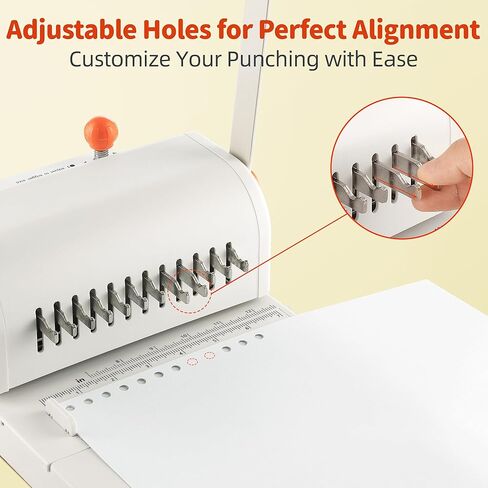 Binding Machine Kit 2:1 Hole Pitch Book Binding Kit with 10PCS 5/8'' Wires and Plier, Manual Paper Punch Binder for DIY Notebooks, Journals, Albums, School Projects, Home/Office Use in Saudi Arabia