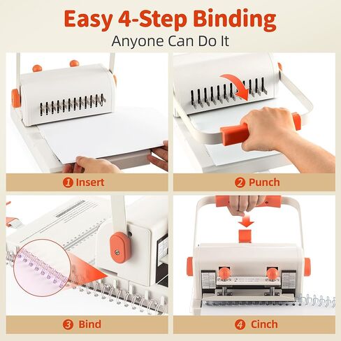 Binding Machine Kit 2:1 Hole Pitch Book Binding Kit with 10PCS 5/8'' Wires and Plier, Manual Paper Punch Binder for DIY Notebooks, Journals, Albums, School Projects, Home/Office Use in Saudi Arabia