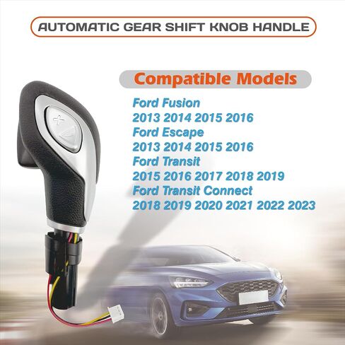 Automatic Gear Shift Knob Handle with Button DG9Z-7213-EA for Ford Fusion 2013-2016, Escape 2013-2016, Transit 2015-2020, Transit Connect 2018-2023 Car Gear Shifter Lever Selector Replacement (Matte) in Saudi Arabia