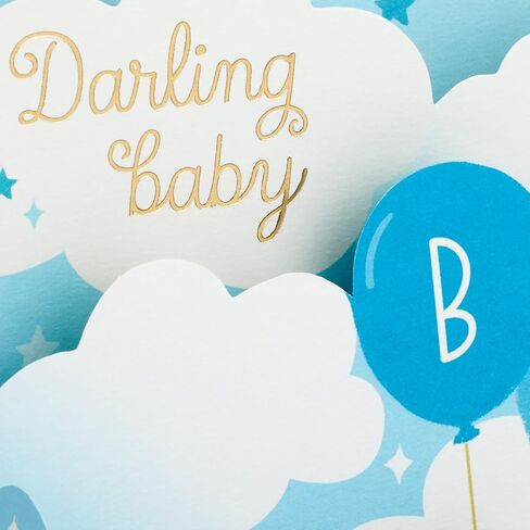 Hallmark Paper Wonder Pop Up Baby Shower Card for Boy (Blue Balloons) Welcome New Baby Boy, Congratulations in Saudi Arabia