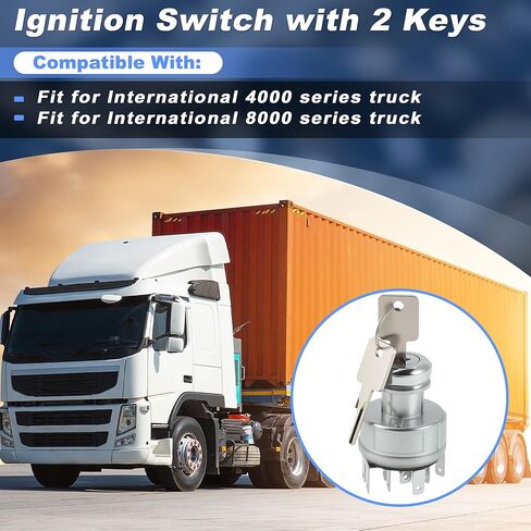 12V 30A Ignition Switch for International 4000 8000 Series Truck, 11 Pin 4 Position Ignition Switch with Keys Replacement 1652306C91/463032C91/1652307C91/577.55534 in Saudi Arabia
