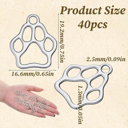 100 PCS Paw Print Bracelet Charms, Paw Print Charms Alloy Dog Bear Cat Dog Paws Charm Jewelry Pendants Metal Animal Footprint Puppy Paws Beads for DIY Jewelry Making Necklace Earrings Bracelet in Saudi Arabia
