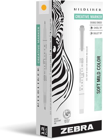 Zebra Pen Mildliner Double-Ended Highlighter Marker Set, Broad and Fine Point Tips, Ideal for Bible Highlighting, No Bleed, Mild Pink Ink, 12-Pack (78170upc) in Saudi Arabia