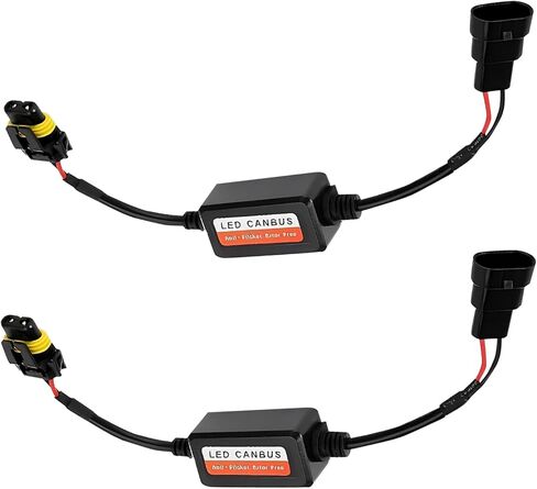 2 PCS Car LED Light Decoder, 9006/HB4/9012 LED Canbus Decoder, Waterproof Anti-flicker Harness Error Code Canceler, Unviersal for Most Cars Bulb Modification Adapters (Black) in Saudi Arabia