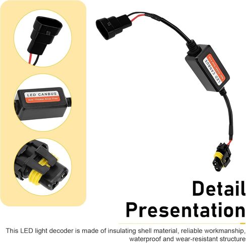 2 PCS Car LED Light Decoder, 9006/HB4/9012 LED Canbus Decoder, Waterproof Anti-flicker Harness Error Code Canceler, Unviersal for Most Cars Bulb Modification Adapters (Black) in Saudi Arabia