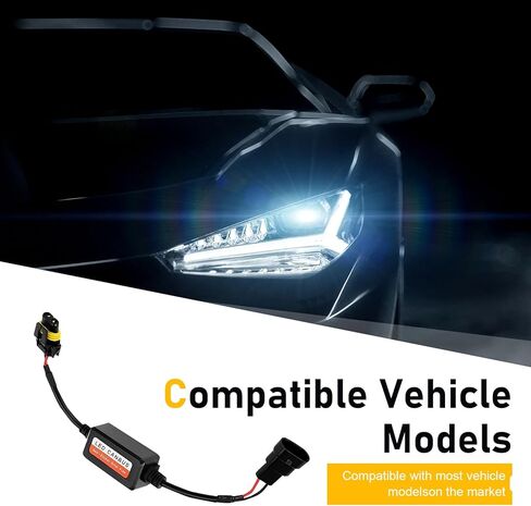 2 PCS Car LED Light Decoder, 9006/HB4/9012 LED Canbus Decoder, Waterproof Anti-flicker Harness Error Code Canceler, Unviersal for Most Cars Bulb Modification Adapters (Black) in Saudi Arabia