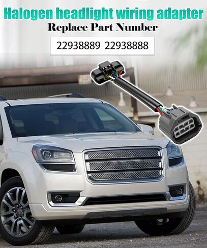 Left&Right Side HID to Halogen Headlight Wiring Adapter Fits for GMC Acadia 2007-2012 Replace 22938889 22938888 in Saudi Arabia