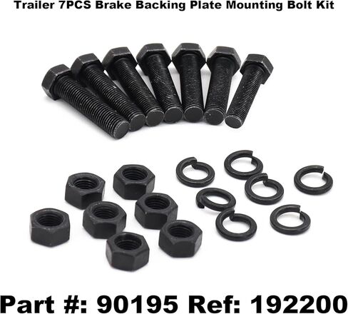 for Trailer 7PCS Brake Backing Plate Mounting Bolt Kit, 7/16"-20 x 1-3/4" Hardware Set Fits 12-1/4" Brake Assemblies, 10K 12K 15K Trailer Axle Brake Applications (7/16"-20 x 1-3/4") in Saudi Arabia
