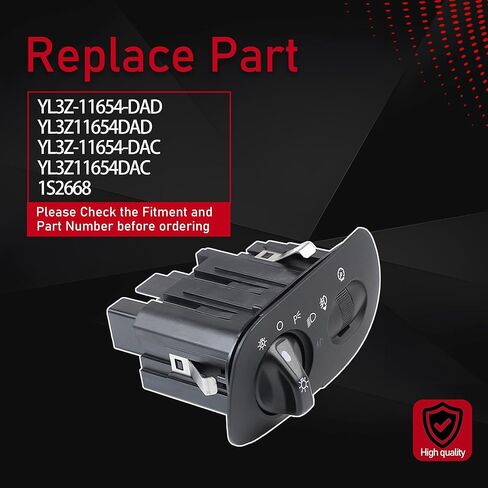 YL3Z-11654-DAD Headlight Switch Compatible with 2000 2001 2002 2003 2004 Ford F-150 with Auto Headlights Driving Lamp Fog Lights Replaces YL3Z11654DAD YL3Z-11654-DAC YL3Z11654DAC 1S2668 in Saudi Arabia