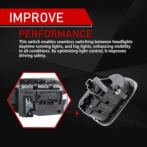 YL3Z-11654-DAD Headlight Switch Compatible with 2000 2001 2002 2003 2004 Ford F-150 with Auto Headlights Driving Lamp Fog Lights Replaces YL3Z11654DAD YL3Z-11654-DAC YL3Z11654DAC 1S2668 in Saudi Arabia