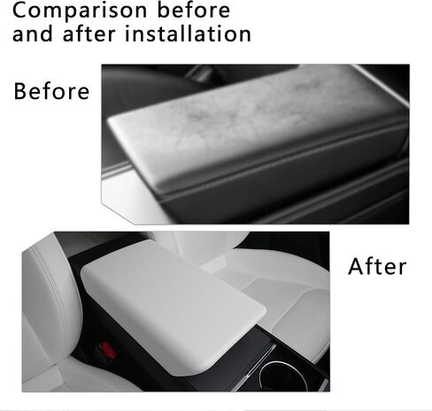 Upgrade Center Console Cover for 2025 2026 Tesla Model Y Juniper & 2024 2025 2026 Model 3 Highland Non-Slip TPU Armrest Cover Arm Rest Protector Accessories (White) in Saudi Arabia