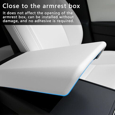 Upgrade Center Console Cover for 2025 2026 Tesla Model Y Juniper & 2024 2025 2026 Model 3 Highland Non-Slip TPU Armrest Cover Arm Rest Protector Accessories (White) in Saudi Arabia