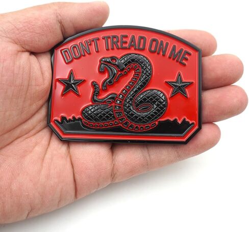 قطعة واحدة من ملصق سيارة Gadsden Flag Rattlesnake شعار السيارة ثلاثي الأبعاد مع شعار Don't Tread ON ME بديل لشاحنة السيارة والدراجة النارية ونافذة الباب وسطح مستو (أصفر أسود) in Kuwait