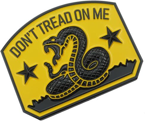 قطعة واحدة من ملصق سيارة Gadsden Flag Rattlesnake شعار السيارة ثلاثي الأبعاد مع شعار Don't Tread ON ME بديل لشاحنة السيارة والدراجة النارية ونافذة الباب وسطح مستو (أصفر أسود) in Kuwait