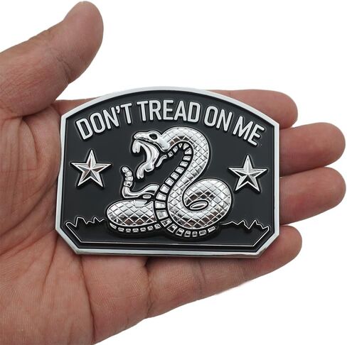 قطعة واحدة من ملصق سيارة Gadsden Flag Rattlesnake شعار السيارة ثلاثي الأبعاد مع شعار Don't Tread ON ME بديل لشاحنة السيارة والدراجة النارية ونافذة الباب وسطح مستو (أصفر أسود) in Kuwait
