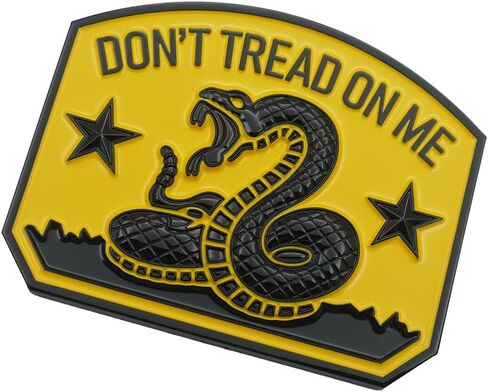 قطعة واحدة من ملصق سيارة Gadsden Flag Rattlesnake شعار السيارة ثلاثي الأبعاد مع شعار Don't Tread ON ME بديل لشاحنة السيارة والدراجة النارية ونافذة الباب وسطح مستو (أصفر أسود) in Kuwait