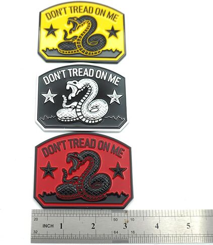 قطعة واحدة من ملصق سيارة Gadsden Flag Rattlesnake شعار السيارة ثلاثي الأبعاد مع شعار Don't Tread ON ME بديل لشاحنة السيارة والدراجة النارية ونافذة الباب وسطح مستو (أصفر أسود) in Kuwait