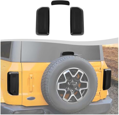 غطاء الضوء الخلفي الخلفي ومجموعة غطاء ضوء الفرامل الثالث المتوافقة مع Ford Bronco 2021-2026+ (أسود دخاني) in Kuwait