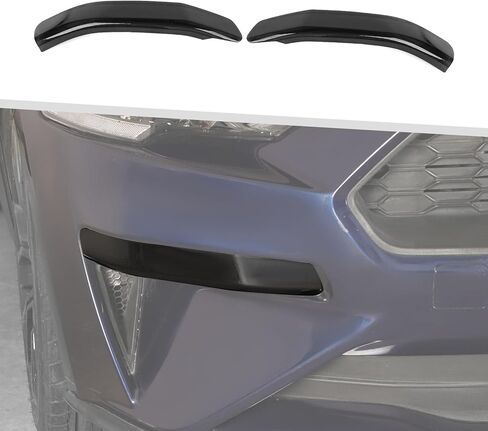 Jimen Fit for Ford Mustang 2018-2023, 2PCS Smoked Front Fog Light Cover Trim in Saudi Arabia