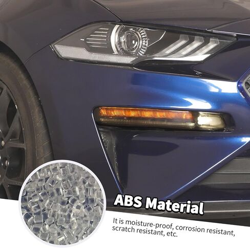 Jimen Fit for Ford Mustang 2018-2023, 2PCS Smoked Front Fog Light Cover Trim in Saudi Arabia