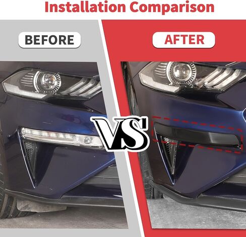 Jimen Fit for Ford Mustang 2018-2023, 2PCS Smoked Front Fog Light Cover Trim in Saudi Arabia