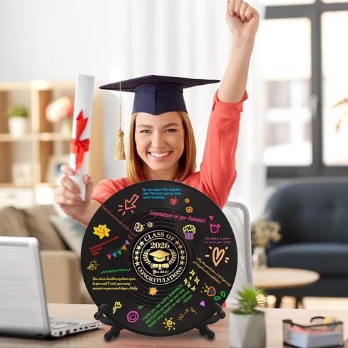 2026 Vinyl Record Graduation Guest Book, Vinyl Record Decorations Guest Book Alternatives, Graduation Sign in Book Congrats Grad Guest Book Graduation Party Decorations Graduation Gifts in Saudi Arabia