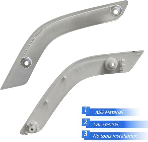 2Pcs Interior Door Grab Handle Inserts Cover Trim Replacement for Jeep 2011-2018 Wrangler JK 2011-2017 Left & Right Side Replaces 1RC72JAHAD 1RC72JAHAE (Sliver) in Saudi Arabia