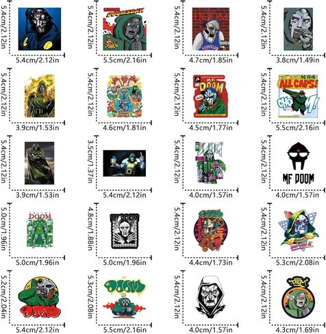 62pcs Underground Rap Artist Stickers Pack，Hip-hop Cute Cartoon Aesthetics Vinyl Waterproof Decals for Water Bottle, Laptop, Phone, Skateboard, Journaling for Party Supply Decor in Saudi Arabia