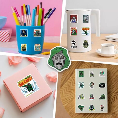 62pcs Underground Rap Artist Stickers Pack，Hip-hop Cute Cartoon Aesthetics Vinyl Waterproof Decals for Water Bottle, Laptop, Phone, Skateboard, Journaling for Party Supply Decor in Saudi Arabia