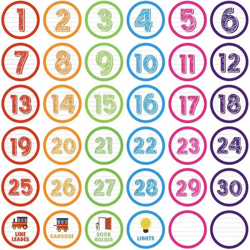 36 Pcs Classroom Floor Stickers Line up Number for Classroom Floor Line up Spots for Back to School Kindergarten Preschool Elementary Supplies Numbers Spot Markers Colorful Floor Dots Decals in Saudi Arabia