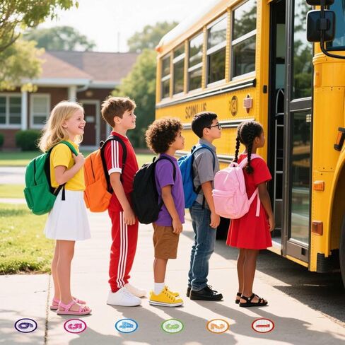 36 Pcs Classroom Floor Stickers Line up Number for Classroom Floor Line up Spots for Back to School Kindergarten Preschool Elementary Supplies Numbers Spot Markers Colorful Floor Dots Decals in Saudi Arabia
