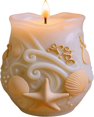 Blue Waves Seashell Design Candle Mold Ocean Themed Silicone Candle Molds for Candles Making Resin Casting Aromatherapy Candles Handmade Wax Home Decor in Saudi Arabia
