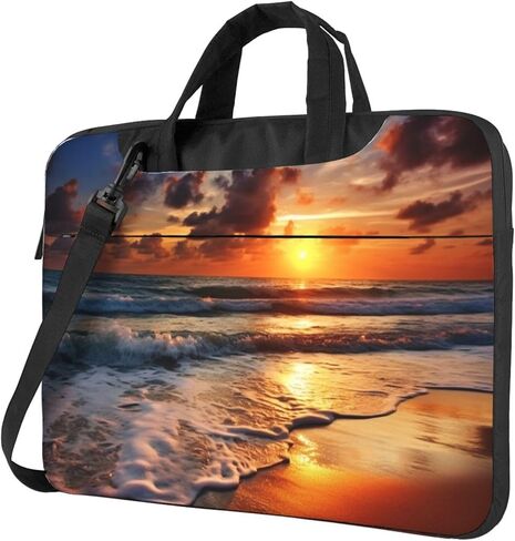 3 In 1 Laptop Bag Computer Briefcase for Men Women, Beach Sunrise Laptop Shoulder Bag Office Work Bags in Saudi Arabia