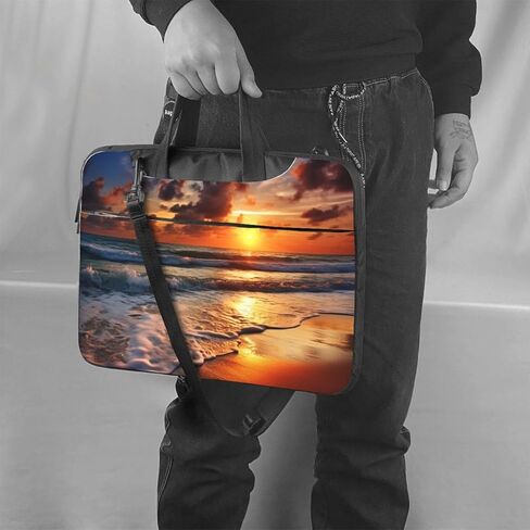 3 In 1 Laptop Bag Computer Briefcase for Men Women, Beach Sunrise Laptop Shoulder Bag Office Work Bags in Saudi Arabia