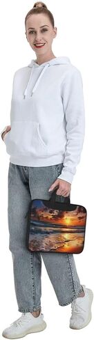 3 In 1 Laptop Bag Computer Briefcase for Men Women, Beach Sunrise Laptop Shoulder Bag Office Work Bags in Saudi Arabia
