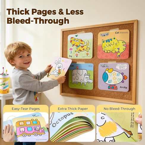 Jar Melo Animal & Vehicle Coloring Books for Toddlers Ages 2–4, 2 Pack Easy Activity Set for Learning, Includes Colorful Backgrounds, Stickers & Reward Certificate in Saudi Arabia