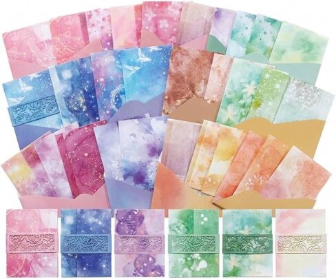 MAXLEAF 120 قطعة من الورق المزخرف بموضوع الأحلام المتخصصة، 6 موضوعات لوازم سجل القصاصات الجمالية بألوان مائية، قرطاسية زهرية مزدوجة المواد لليوميات، الكولاج، الفنون اليدوية in Kuwait